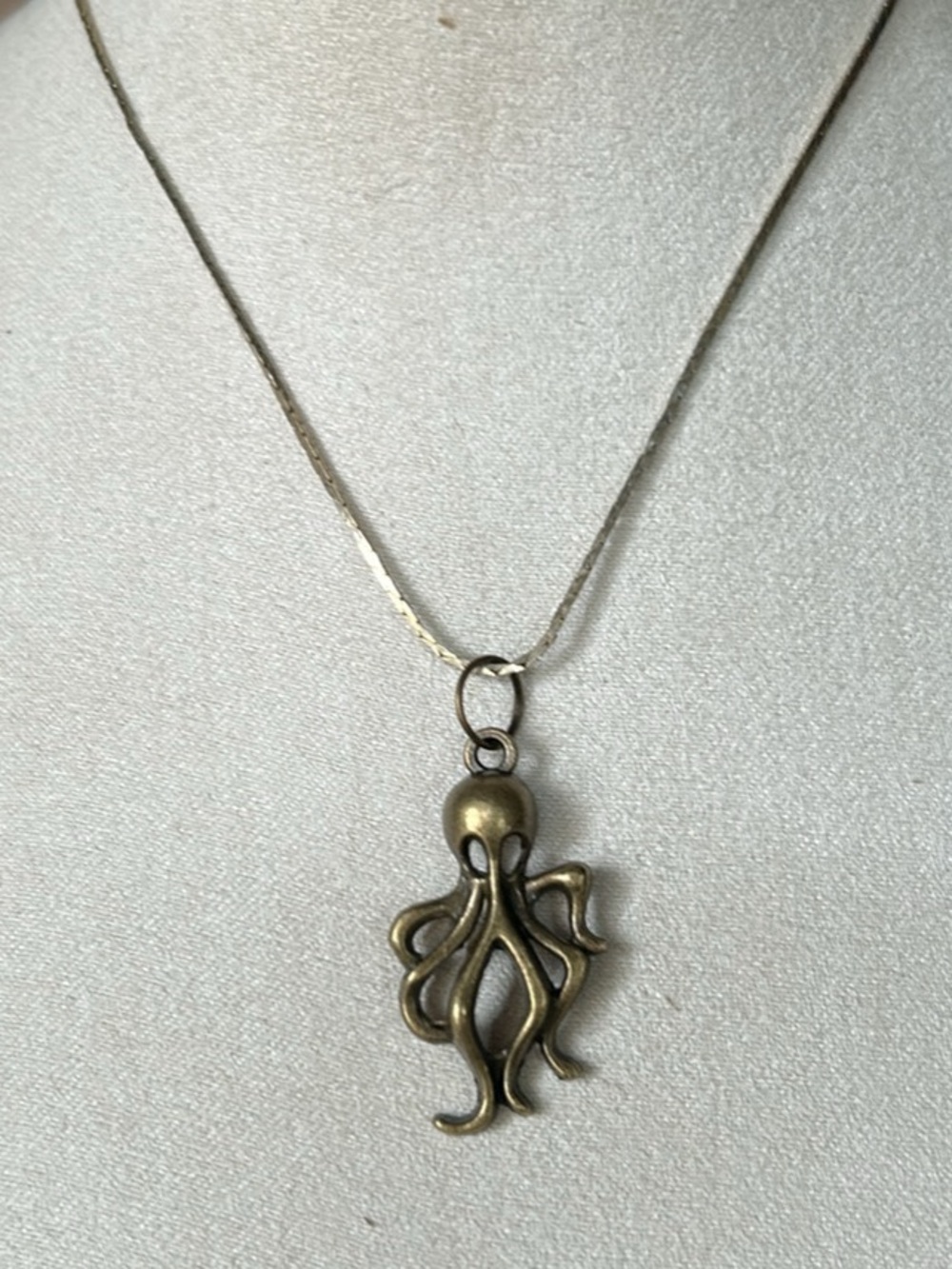 & Other Stories Antique Brass Octopus Pendant Necklace - Brass Tone